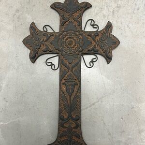 Ornate Brown Wall Cross Decor